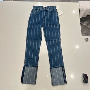 NWT Etica Size 24 Striped Jean Capri